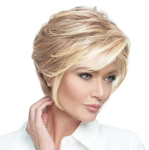 Miniatura 10 de Raquel Welch Go To Style - Peluca de pelo corto versátil y favorecedora de Hairuwear, gorra media, castaño iluminado por el sol RL10/12
