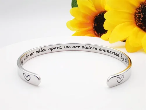 Miniatura 16 de Pulseras inspiradoras para mujer, joyería de acero inoxidable, con refranes, pulsera motivacional con mensaje oculto, pulseras grabadas para mejor