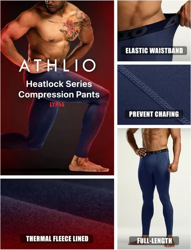 Miniatura 6 de ATHLIO Men's Thermal Compression Pants, Athletic Running Tights & Sports Leggings, Wintergear Base Layer Bottoms