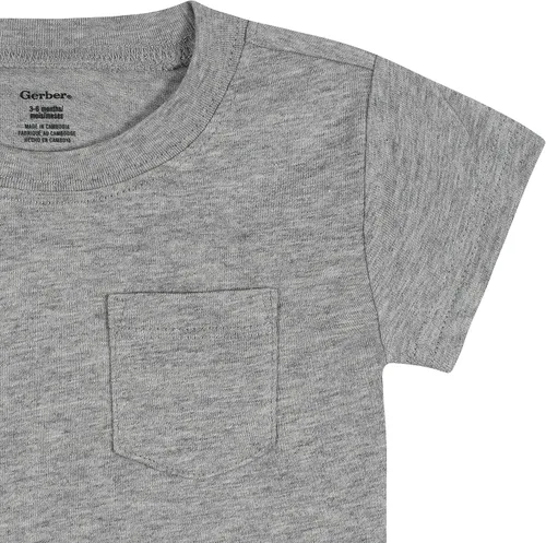 Miniatura 6 de Gerber Paquete de 3 camisetas de manga corta con bolsillo para niños pequeños