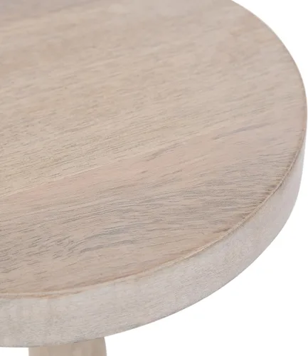 Miniatura 9 de Kate and Laurel Wegner Coastal Mesa Redonda de Madera para Bebidas, 8 x 23 pulgadas, Blanqueado, Mesa de Pedestal Elegante y Duradera para Usar como