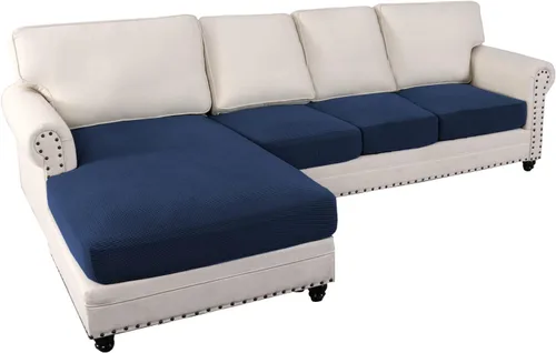 Miniatura 26 de MIFXIN Fundas para sofá modular, 3 piezas, funda de asiento de sofá de terciopelo elástico en forma de L, funda de cojín separada, protector