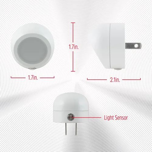 Miniatura 6 de Energizer Luces nocturnas giratorias LED que se enchufan a la pared, sensor del atardecer al amanecer, decoración del hogar, artículos esenciales