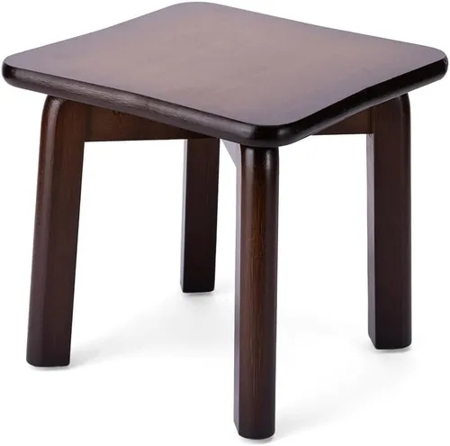 Miniatura 7 de StrongTek Taburete de bambú para niños y adultos, material natural, taburete corto resistente y versátil para baño, cocina, dormitorio, taburete