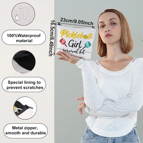 Miniatura 2 de WZMPA Bolsa de maquillaje cosmética para niña de Pickleball Player, kit de supervivencia de pickleball para niña, regalo de entrenamiento de Chica