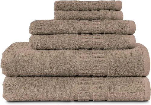 MyPillow MyTowels - Juego de 6 toallas de baño, 100% algodón, suaves y absorbentes, para baño, 2 toallas de baño, 2 toallas de mano, 2 paños