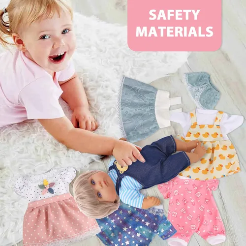 Miniatura 9 de Regalo de ropa y accesorios para muñecas: 8 piezas de ropa de muñeca Alive-Baby para muñecas de 12 pulgadas, 6 juegos completos de ropa de vestidos