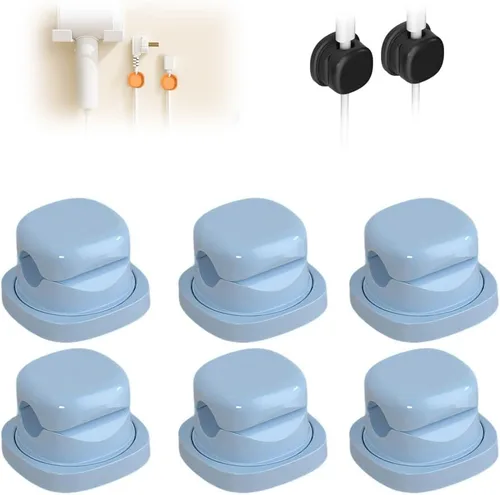 Miniatura 14 de Organizador de cable magnético, clips magnéticos para cable de escritorio, rotación de 360°, organizador de cables para mesita de noche, escritorio