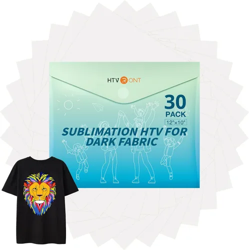Miniatura 13 de HTVRONT HTV de Sublimación para Tela Oscura/Tela Clara - Paquete de 20 Vinilo de Sublimación Mate - Plantillas de Sublimación para Camisetas