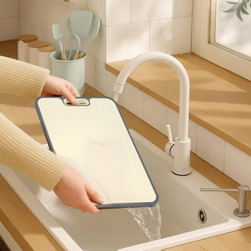 Miniatura 9 de Tabla de cortar de titanio para cocina, 2 en 1, de doble cara de grado alimenticio, paja de titanio puro y trigo, no tóxica, antideslizante, ideal