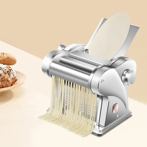 Hoja de masa, 110 V 135 W Eléctrico Rodillo de Masa Sheeter Máquina comercial para hacer pasta de fideos, 8 engranajes de espesor ajustable Rodillo