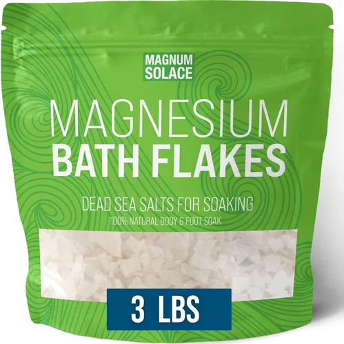 Copos de magnesio para baño, escamas de cloruro de magnesio, sales del mar muerto para remojar, 3 libras