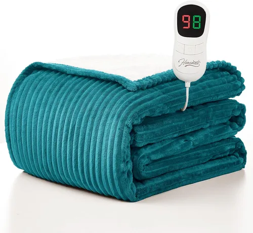 Miniatura 24 de Homemate Manta térmica eléctrica de 50 x 60 pulgadas, manta térmica de 1/2/4/6/8 horas de apagado automático, 10 niveles de calor, protección contra