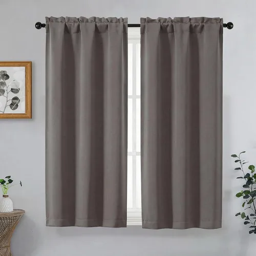 Miniatura 80 de OVZME Cortinas opacas turquesa para tratamiento de ventanas pequeñas, cortinas cortas con bloqueo de luz para ventana de cocina sobre el fregadero