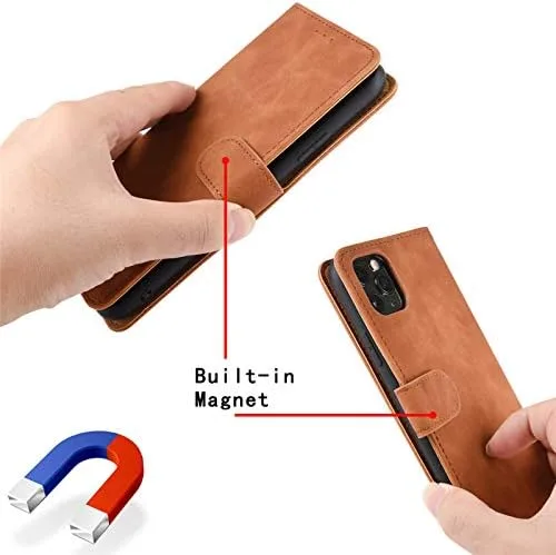 Miniatura 3 de Compatible con Google Pixel 6A, cubierta trasera magnética de piel, plegable, con ranura para tarjetero, para Google Pixel 6A