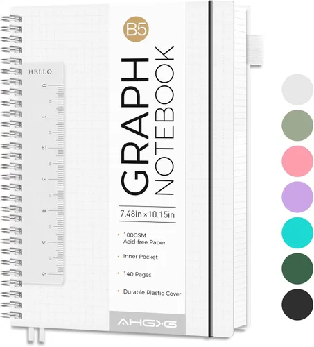 Miniatura 11 de AHGXG Diario de puntos, cuaderno en espiral de cuadrícula de puntos de 8.5 x 11 pulgadas, cuaderno de puntos grande A4, papel grueso de 3.53 oz/m²