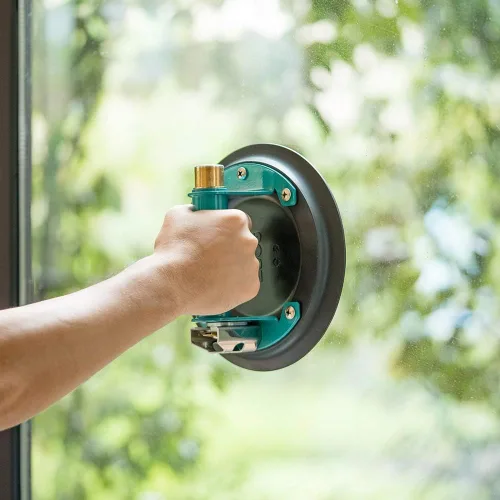 Miniatura 2 de Ventosa de vidrio de 8 pulgadas para elevación de granito y vidrio, elevador de vacío con mango de metal y bomba de latón, capacidad de carga de 600