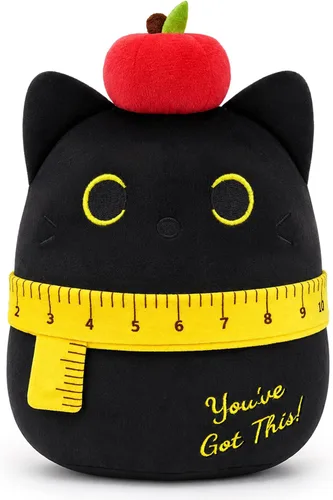 Miniatura 13 de Peluche de gato negro de 8 pulgadas con pastel, lindo regalo de cumpleaños negro para niñas, niños y gatos, decoración de la habitación del hogar