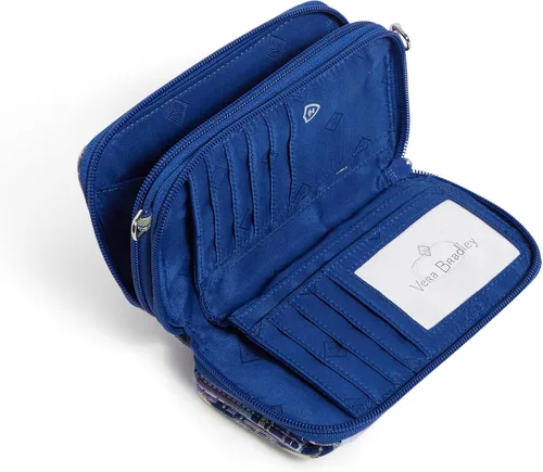 Miniatura 3 de Vera Bradley - Bolsa cruzada de algodón todo en uno con protección de interferencia de radiofrecuencia