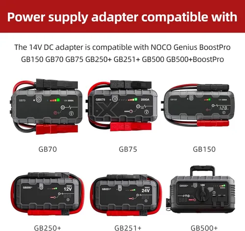 Miniatura 2 de Cable cargador de coche de 14 V 56 W CC para NOCO GB70 GB150 GB250+ GB251+ GB500 GB500+ Genius Boost Ultra Safe Batería de arranque de litio XGC4