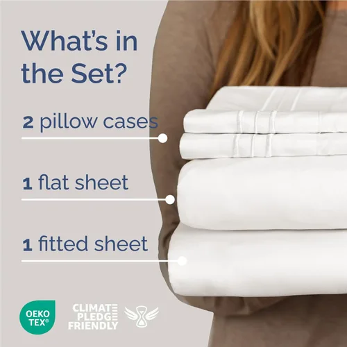 Miniatura 2 de Juego de sábanas de 4 piezas tamaño completo - Cómodas, transpirables y refrescantes - Ropa de cama de lujo hotelero para mujeres, hombres, niños