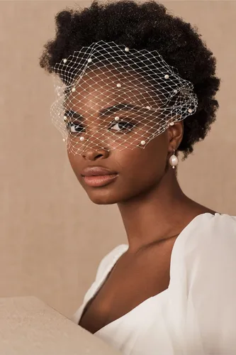 Miniatura 5 de Passat Pearl Birdcage Fascinator Hat and Hair Clip - Fiesta de té y velo de boda - Sombrero de píldora Derby - Diadema de jaula de pájaros nupcial