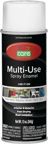 Miniatura 75 de Pintura en aerosol, 12 onzas, paquete de 6 (mezcla de colores cálidos: blanco brillante, rojo rubí, naranja, amarillo, marrón, negro brillante)