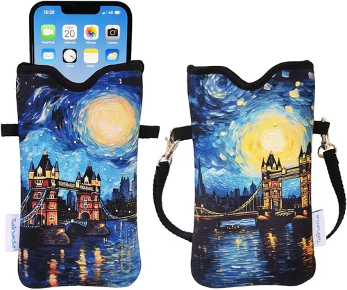 Miniatura 72 de Tainada Funda Estuche Bolsa de Neopreno para Teléfono para Hombres y Mujeres con Correa Cruzada/Cordón para el Cuello para iPhone 17/16/15 Pro Max