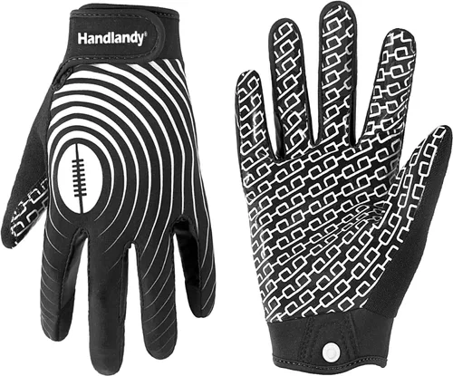 Miniatura 24 de HANDLANDY Guantes de fútbol para jóvenes, guantes receptores adhesivos para niños, guante de fútbol de súper agarre, mejor regalo para niños y niñas
