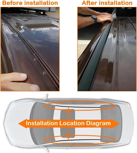Miniatura 5 de 2 piezas de moldura de goteo de techo burlete compatible con Toyota Camry 2012-2017, kit de sellado de moldura de techo lado izquierdo y derecho