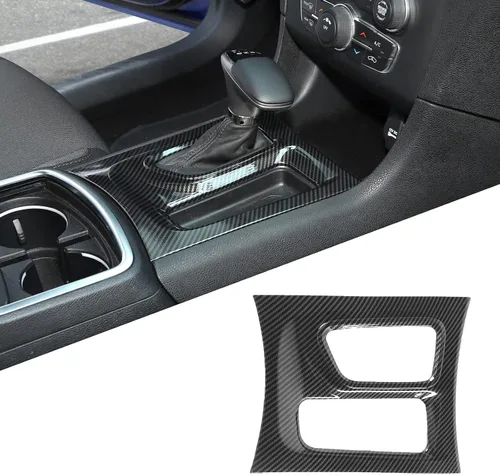 CheroCar Para Dodge Charger Central Control Panel de cambio de marchas Ajuste para Dodge Charger 2015-2025 (fibra de carbono negra)