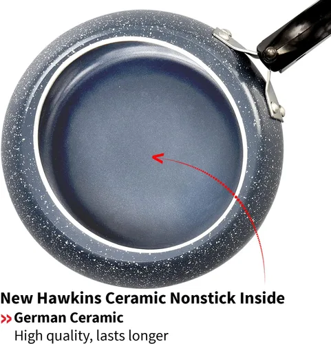 Miniatura 4 de Hawkins Olla a presión antiadherente de cerámica, cocina de tapa interior de inducción, cocina en forma de contura de granito, mejor cocina, azul
