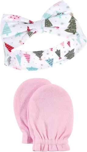 Miniatura 30 de Hudson Baby Conjunto de diadema de algodón y manoplas para rascar para bebé