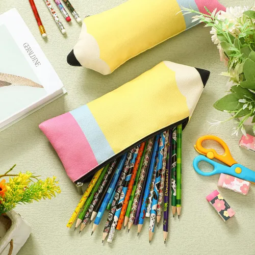 Miniatura 3 de Kisston 6 piezas de regalo de agradecimiento para profesores de Navidad, estuche en forma de lápiz, estuche a granel, bolsa kawaii bolsa portátil