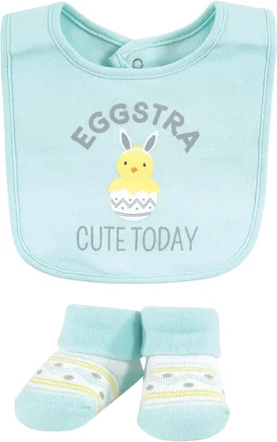 Miniatura 212 de Hudson Baby Conjunto de babero y calcetines unisex de algodón para bebé