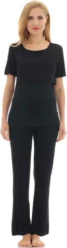 Miniatura 2 de Bearsland Conjunto de ropa de dormir de maternidad para mujer, pijama de lactancia materna