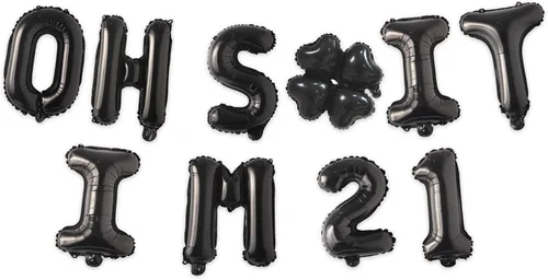 Miniatura 45 de Globos de látex de 16 pulgadas con texto en inglés "Oh I'm 14" Black Hallo Fourteen Cheers to 14 Years Old Theme Decor for Man Woman Happy 14th