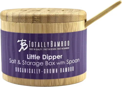 Miniatura 6 de Totally Bamboo Little Dipper - Caja de almacenamiento de bambú con tapa giratoria magnética, capacidad de 6 onzas, incluye cuchara de bambú