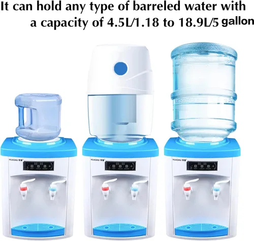 Miniatura 4 de Dispensador de agua fría y caliente para botella de 5 galones, máquina eléctrica de agua potable para encimera de carga superior, dispensador