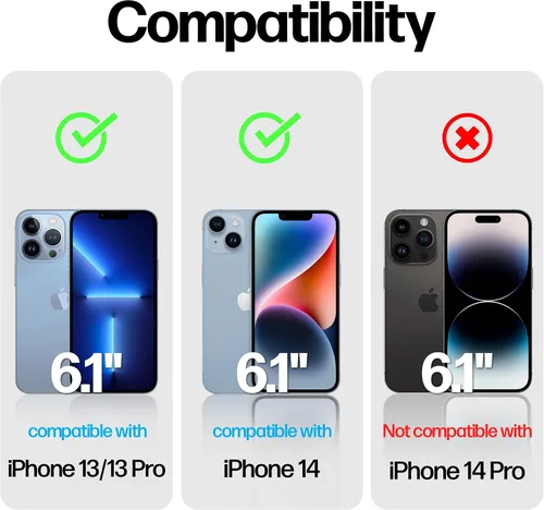 Miniatura 3 de Power Theory Protector de pantalla de vidrio templado diseñado para iPhone 14, también para iPhone 13/iPhone 13 Pro y iPhone 16e con kit de fácil