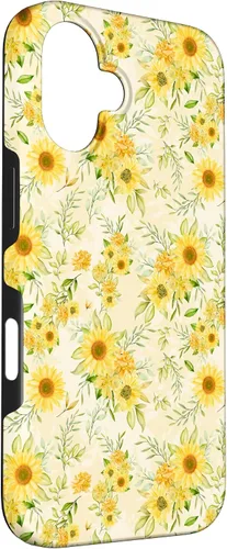 Miniatura 3 de Cute Sunflower Pattern Yellow Pastel Flower Case for iPhone 16