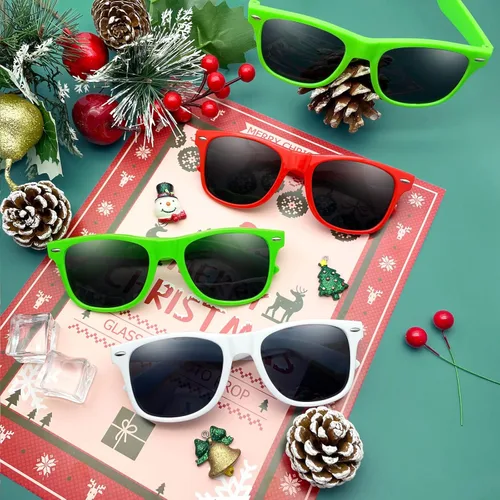 Miniatura 25 de Suministros para regalos de fiesta de colores neón Paquete de 8 gafas de sol unisex