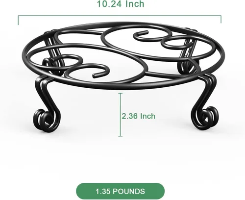 Miniatura 7 de Yimobra Paquete de 2 soportes para macetas resistentes para macetas para interiores y exteriores, metal a prueba de óxido, contenedor de jardín