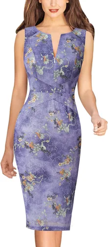 VFSHOW - Vestido tubo con cremallera frontal para mujer diseño con retazos de encaje para cóctel trabajo negocios fiesta