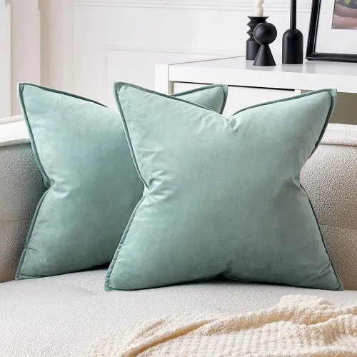 Miniatura 25 de MIULEE Paquete de 2 fundas decorativas de cojines de poliéster suave, fundas de almohada cuadradas cómodas y suaves para sofá, sillón, dormitorio