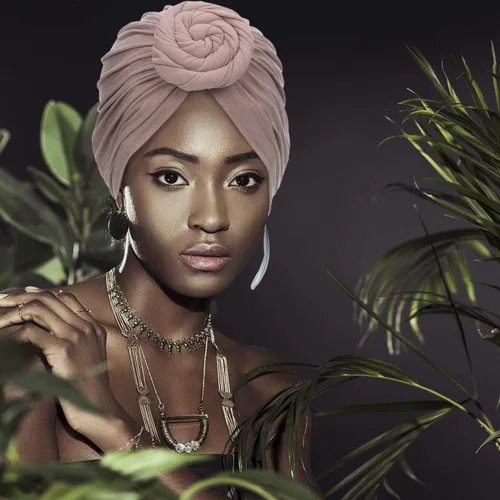 Miniatura 3 de SATINIOR 6 piezas de turbante africano con nudo de flor pre-atado para mujer