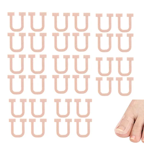 Paquete de 40 parches correctores de uñas encarnadas en forma de U, correctoras de uñas de los pies, parches de corrección, vendajes para alivio de