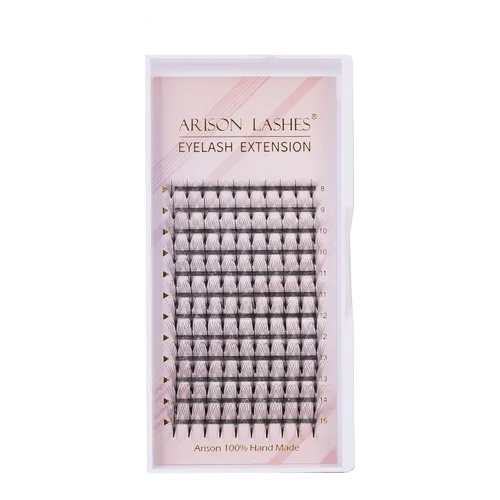 Miniatura 8 de ARISON LASHES Abanicos de pestañas prefabricadas 4D C Curl 0.07, bandeja de pestañas suaves y esponjosas de volumen ruso mezcla de 8 a 0.591 in