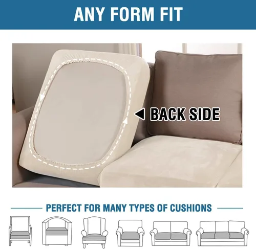 Miniatura 226 de H.VERSAILTEX Funda de cojín elástica de terciopelo para sofá, funda de cojín de felpa para silla, sofá biplaza o sofá, protector de muebles, cojín
