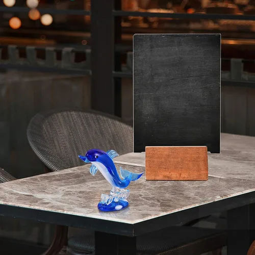 Miniatura 6 de BESPORTBLE Adorno de mesa de delfín, figura de delfín de cristal azul, estatua de animales marinos, escultura, pisapapeles, coleccionable, vida